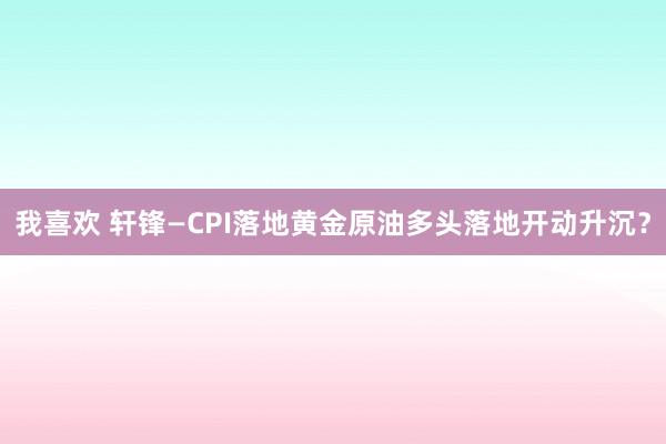 我喜欢 轩锋—CPI落地黄金原油多头落地开动升沉？