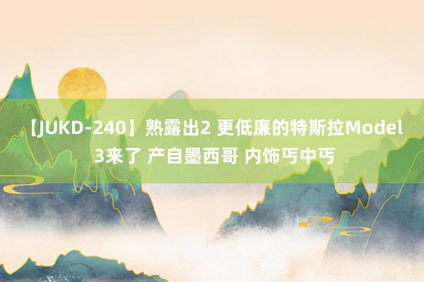 【JUKD-240】熟露出2 更低廉的特斯拉Model 3来了 产自墨西哥 内饰丐中丐