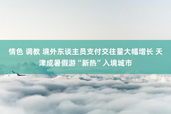 情色 调教 境外东谈主员支付交往量大幅增长 天津成暑假游“新热”入境城市