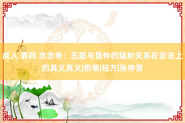 成人 男同 念念考：五脏与昆仲的辐射关系在诊法上的真义真义|伤寒|经方|张仲景